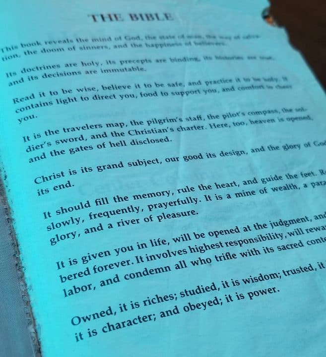 The Front of a Bible