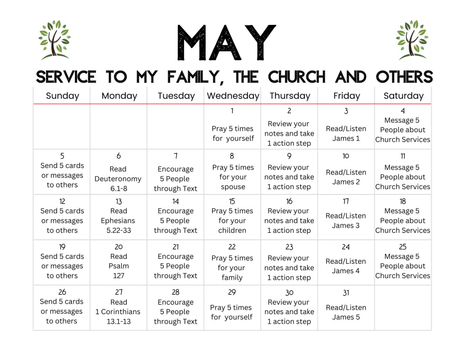 May 2024 “Activity Calendar”