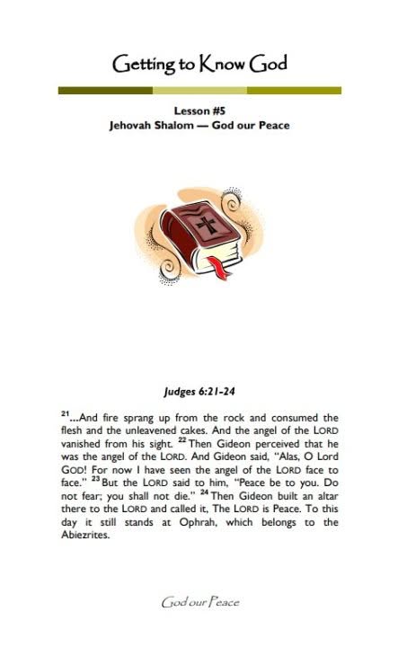 Shalom 1 Jehovah Shalom
